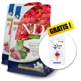 Cumpara ieftin Farmina N&amp;amp;D dog GF QUINOA Medium &amp;amp; Maxi Digestion Lamb 2x7 kg + Arpalit NEO GRATUIT