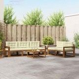 vidaXL Set de canapele de exterior cu pernă 6 pcs Natural și Crem 3367198