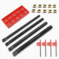 Set cutite strung cu placa inlocuibila instrument dalti strunjire 12x12mm 18piese (S12026)