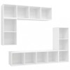 Set dulap TV, 4 piese, alb, lemn prelucrat