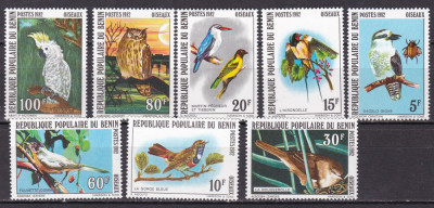 Benin 1982 fauna pasari MI 288-295 MNH foto