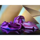 Cumpara ieftin Eșarfă Mătase Naturală Unisex Capri, Dublă Față, Mov/Violet Iridescentă, 185x65cm, Made in Italy
