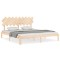 Cadru de pat cu tablie Super King Size, lemn masiv