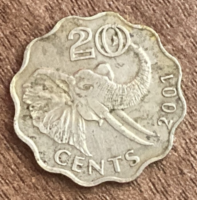 C50 - Moneda foarte veche - Swaziland - 20 centi - 2001