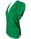 Vesta Medicala Verde Conex cu Elastan si Nasturi, Marimea 2XL. Uniforma medicala moderna, confortabila si rezistenta