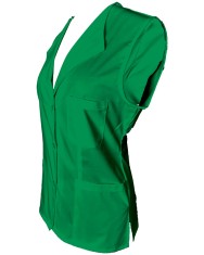 Vesta Medicala Pe Stil cu Elastan, Verde Conex cu nasturi - XL