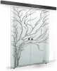 Usa culisanta Boss ® Duo Black model Tree negru, 60+60x215 cm, sticla mata securizata, glisanta in ambele directii, Modern Glass Art