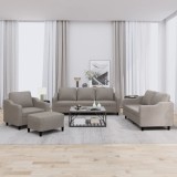 VidaXL Set de canapea cu perne, 4 piese, gri taupe, material textil