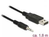 Cablu USB TTL la jack 2.5 mm 3 pini stereo T-T 1.8 m (3.3 V ), Delock 83789