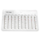 Set de 5 unități: Capăt de freză de diamant pentru cuticule, tip glonț, br&acirc;u roșu, 249/023R
