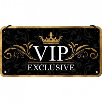 Placa metalica cu snur - VIP - 10x20 cm foto