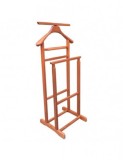 Portmantou suport haine, tip valet, dublu, din lemn masiv, 102 cm, cires