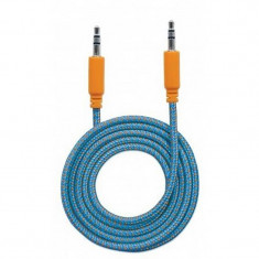 Cablu audio Manhattan MHT394093 Jack 3.5 mm Male - Jack 3.5 mm Male 1m Portocaliu / Albastru foto