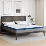 vidaXL Păturile pentru saltea Alb și albastru 180 x 200 cm