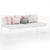 Canapea extensibila / Cadru pat metalic Gossi, 90x200 cm, alb - ideal spatii mici