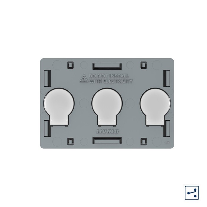 Modul intrerupator triplu cap scara / cruce cu touch Livolo standard Italian SmartElectro IntelligentHouse