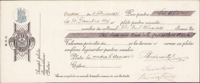 HST A954 Cambie 1931 Oradea comerciant evreu Paul Blumenfeld