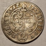 Austria Episcopia de Salzburg 2 kreuzer 1718 argint Franz Anton von Harrach