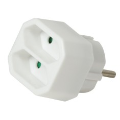PRELUNGITOR LOGILINK, Euro skt x 2, conectare prin Schuko (T), 16A, fara protectie, alb, &amp;quot;LPS218&amp;quot; (timbru verde 0.18 lei)