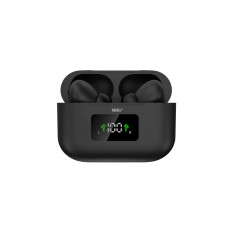 Casti Bluetooth MRG MinPods3, Cu carcasa, Display LCD, Negru C709