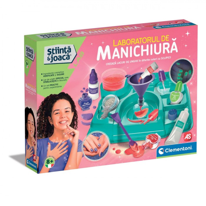 Set de creație unghii, Clementoni, Laboratorul de Manichiură, Multicolor, V&acirc;rstă 8+ ani