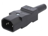 Conector alimentare AC mufă tată 10A 250VAC IEC 60320 drept
