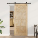 Ușă glisantă vidaXL cu set de ferronerie &#039;ORKDAL&#039;din lemn solid de pin, Ușă interioară vidaXL &#039;ORKDAL&#039;83x202x4 cm din lemn solid de pin