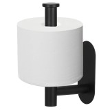 Suport hartie igienica din otel, prindere fara gaurire, 16cm, negru Household NewTrend