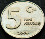 Cumpara ieftin Moneda 5 KURUS - TURCIA, anul 2006 *cod 2811 B = UNC, Europa