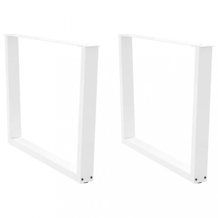 Picioare de masă &icirc;n formă de V, 2 buc., alb, 100 x (72-73,3) cm, oțel
