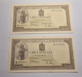 500 lei 1941 Iulie UNC Serii Consecutive Filigran Orizontal