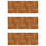 Set dale din lemn de salcam cu model vertical 30 x 30 cm, 30 buc. GartenMobel Dekor