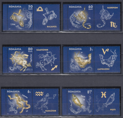 ROMANIA 2011 LP 1919 d ZODIAC II SERIE CU VINIETE MNH foto