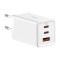 &Icirc;ncărcător de perete Baseus GaN5 Pro 2xUSB-C + USB, 65W (alb)