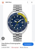 CEAS BULOVA &quot;Devil Diver&quot; - Oceanographer - Automatic - Ref. 96B320 - NOU !, Analog, Casual, Otel