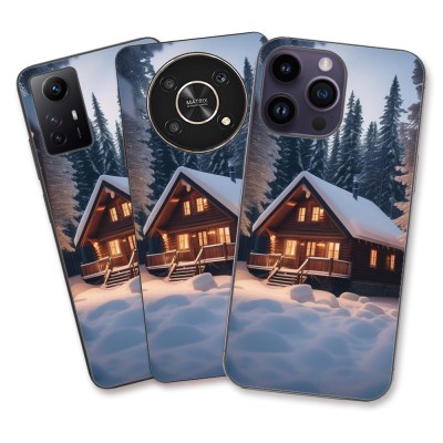 Husa Apple iPhone 11 Silicon Gel Tpu Model Peisaj Iarna Cabana foto