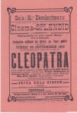 Afis original 1913 Cinema Splendid &ndash; CLEOPATRA &ndash; film mut rar &ndash; Sala N. Damboviceanu &ndash; document istoric pentru colectionari