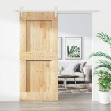 VidaXL Ușă glisantă cu set feronerie, 90x210 cm, lemn masiv de pin