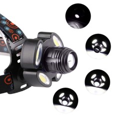 Lanterna de cap 5LED, CREE/4COB, 1200lm, 6500K, USB, strobo, 100m