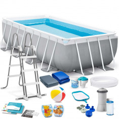 Piscina cu cadru metalic dreptunghiular, 17 in 1, Intex, 400 x 200 x 122 cm foto