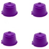 Set 4 Capsule cafea, reutilizabila, reincarcabila, compatibil Dolce Gusto, violet