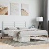 Gossi cadru de pat metalic cu tablie, alb, 135x190 cm