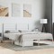 Gossi cadru de pat metalic cu tablie, alb, 135x190 cm