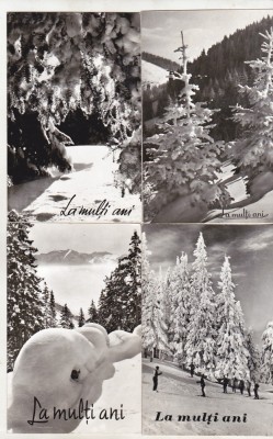 bnk cp Lot 8 felicitari sarbatorile de iarna - alb-negru - circulate/uzate foto