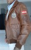 Jacheta de aviator vintage din MLGS (Military Leather Cloth), XL, Piele, Maro