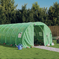 vidaXL Seră cu cadru din oțel, verde, 24 m&sup2;, 8x3x2 m