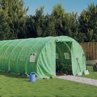 Seră cu cadru din oțel, verde, 30 m&amp;sup2;, 10x3x2 m foto