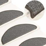 vidaXL Covorașe pentru trepte scară, 15 buc., gri, 65x21x4 cm