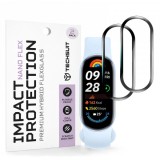 Folie Protectie Techsuit Nano Flex pentru Xiaomi Smart Band 9, Set 2 bucati, Plastic, Neagra