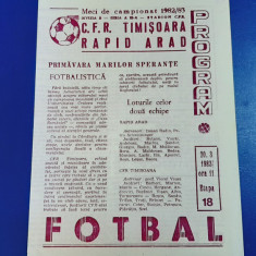 program CFR Timisoara - Rapid Arad